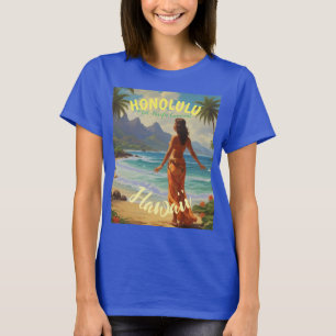  stijl Hawaiian Travel Honolulu Mid-Pacific T-shirt