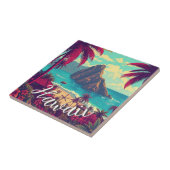  stijl Hawaiian Travel Honolulu Mid-Pacific Tegeltje (Zijkant)