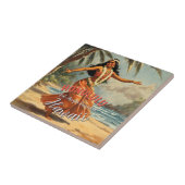  stijl Hawaiian Travel Honolulu Mid-Pacific Tegeltje (Zijkant)