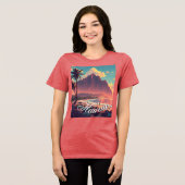  stijl Hawaiian Travel Honolulu Mid-Pacific Tri-Blend Shirt (Voorkant volledig)