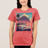  stijl Hawaiian Travel Honolulu Mid-Pacific Tri-Blend Shirt (Voorkant)