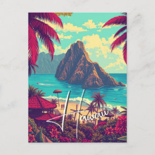  stijl Hawaiian Travel Honolulu Mid-Pacific Uitnodiging Briefkaart