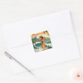  stijl Hawaiian Travel Honolulu Mid-Pacific Vierkante Sticker (Envelop)
