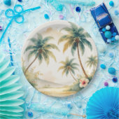  stijl Hawaiian Travel Honolulu Papieren Bordje (Feest)