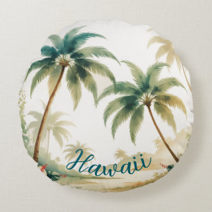  stijl Hawaiian Travel Honolulu Rond Kussen