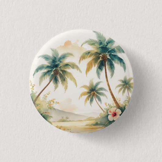 stijl Hawaiian Travel Honolulu Ronde Button 3,2 Cm (Voorkant)