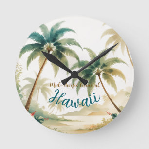  stijl Hawaiian Travel Honolulu Ronde Klok