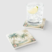  stijl Hawaiian Travel Honolulu Stenen Onderzetter (Zijkant)