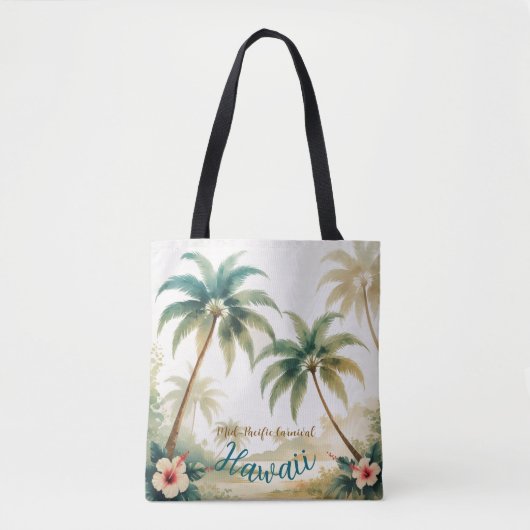  stijl Hawaiian Travel Honolulu Tote Bag (Voorkant)