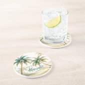 stijl Hawaiian Travel Honolulu Zandsteen Onderzetter (Zijkant)