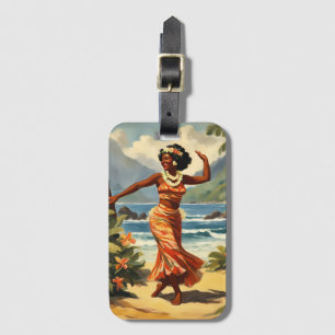stijl Hawaiian Travel Hula Meisje Dansen Bagagelabel