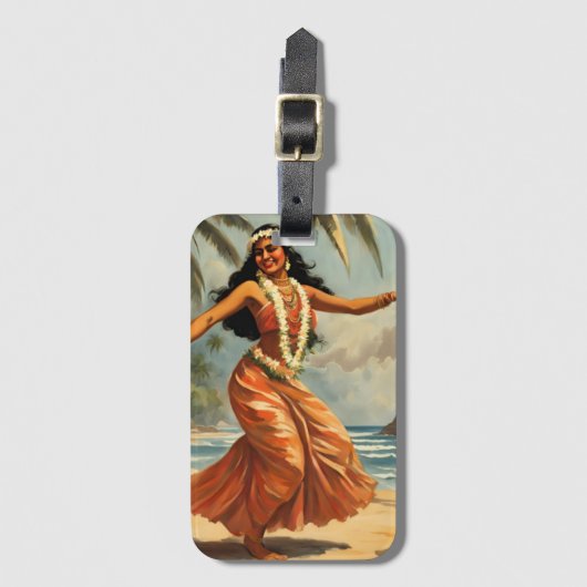 stijl Hawaiian Travel Hula Meisje Dansen Bagagelabel (Voorkant (verticaal))