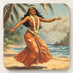 stijl Hawaiian Travel Hula Meisje Dansen Bier Onderzetter