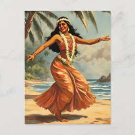 stijl Hawaiian Travel Hula Meisje Dansen Briefkaart