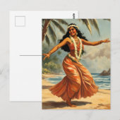 stijl Hawaiian Travel Hula Meisje Dansen Briefkaart (Voorkant / Achterkant)