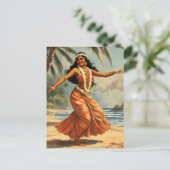stijl Hawaiian Travel Hula Meisje Dansen Feestdagenkaart (Staand voorkant)