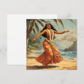  stijl Hawaiian Travel Hula Meisje Dansen Feestdagenkaart (Voorkant / Achterkant)
