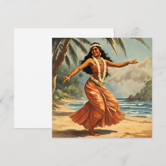  stijl Hawaiian Travel Hula Meisje Dansen Feestdagenkaart (Voorkant / Achterkant)