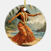  stijl Hawaiian Travel Hula Meisje Dansen Keramisch Ornament (Achterkant)