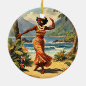  stijl Hawaiian Travel Hula Meisje Dansen Keramisch Ornament (Achterkant)
