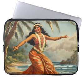 stijl Hawaiian Travel Hula Meisje Dansen Laptop Sleeve