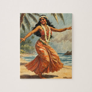 stijl Hawaiian Travel Hula Meisje Dansen Legpuzzel