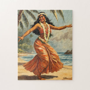 stijl Hawaiian Travel Hula Meisje Dansen Legpuzzel