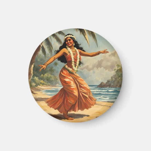  stijl Hawaiian Travel Hula Meisje Dansen Magneet (Voorkant)