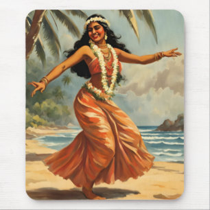  stijl Hawaiian Travel Hula Meisje Dansen Muismat