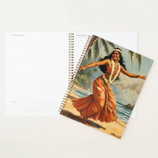  stijl Hawaiian Travel Hula Meisje Dansen Planner (Display)