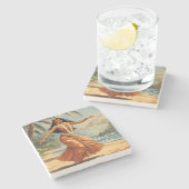  stijl Hawaiian Travel Hula Meisje Dansen Stenen Onderzetter (Zijkant)