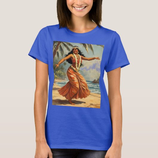 stijl Hawaiian Travel Hula Meisje Dansen T-shirt (Voorkant)