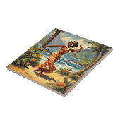  stijl Hawaiian Travel Hula Meisje Dansen Tegeltje (Zijkant)