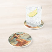  stijl Hawaiian Travel Hula Meisje Dansen Zandsteen Onderzetter (Zijkant)