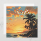  stijl Hawaiian Travel Zee Sunset Kaart (Voorkant / Achterkant)