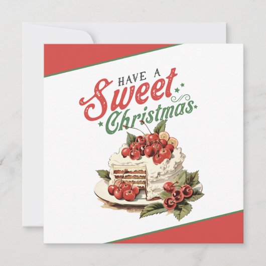  stijl hebben een zoete kersttaart feestdagenkaart (Voorkant)