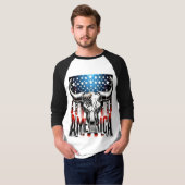 Stijl: Heren Basic 3/4 Mouwen Raglan T-Shirt Hit a (Voorkant volledig)