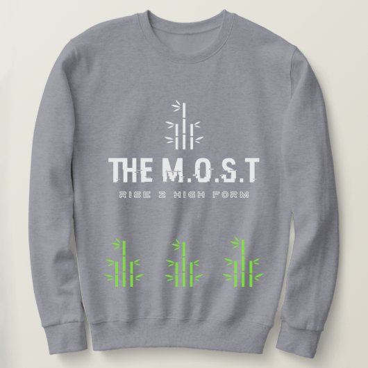 Stijl: Heren Basic Sweatshirt( Grijs levendig) Trui (Design voorkant)