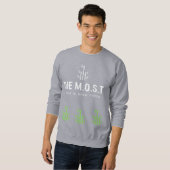 Stijl: Heren Basic Sweatshirt( Grijs levendig) Trui (Voorkant volledig)