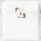  stijl Holly Berry kerstkaarslabel Vierkante Sticker (Tas)