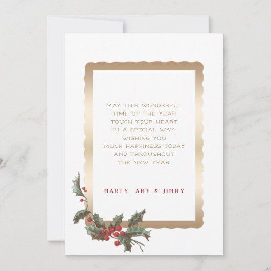 stijl Holly | Vrolijk kerstfeest | Foto Feestdagenkaart (Achterkant)