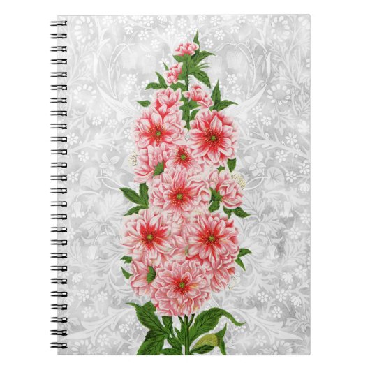  Stijl Hollyhock Type Flower Journal Notitieboek (Voorkant)