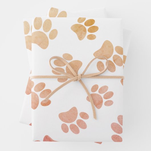  stijl hondenpootjes afdrukken inpakpapier vel (In situ)
