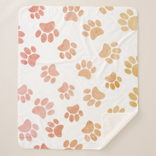 stijl hondenpootjes afdrukken sherpa deken