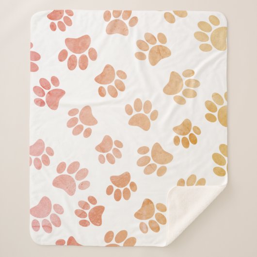 stijl hondenpootjes afdrukken sherpa deken (Voorkant)