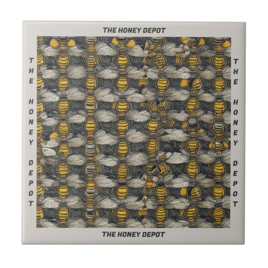  Stijl HoneyBee Patroon Naam Keramische Tegel Tegeltje (Voorkant)