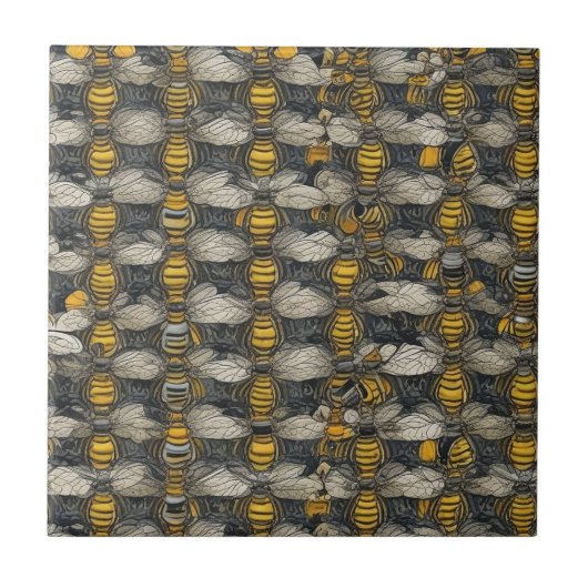  stijl HoneyBee Pattern Tegeltje (Voorkant)