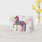  stijl Horse Art Kleurrijke Note Kaart (Gele Bloem)
