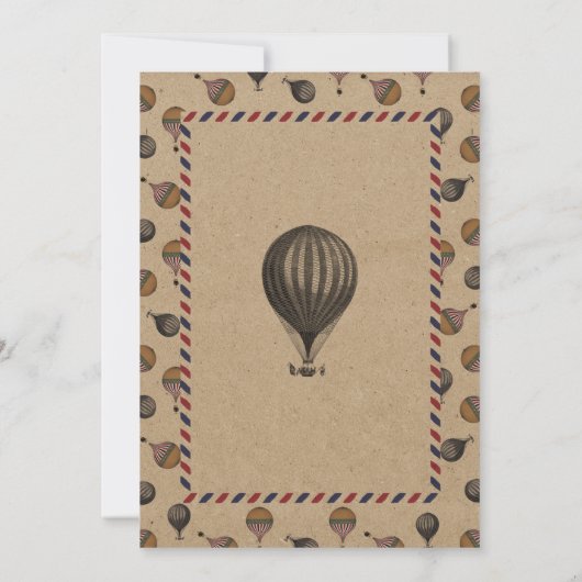 stijl hotline ballonbestemming bruiloft save the date (Achterkant)