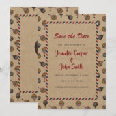 stijl hotline ballonbestemming bruiloft save the date (Voorkant / Achterkant)